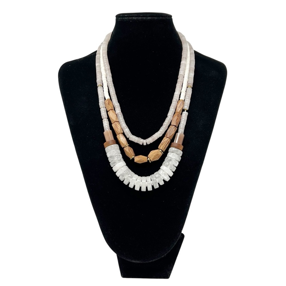 Serefina Rose & Clear Quartz Bohemian-Style, Multi-Strand Statement Necklace